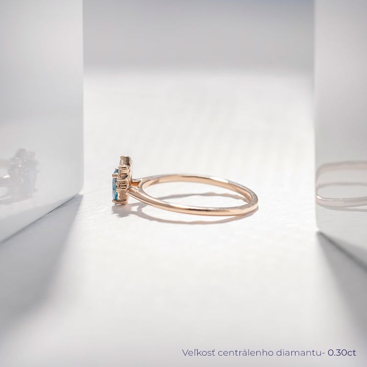 Zásnubný prsteň s certifikovaným fancy blue lab-grown diamantom Aiza 114170