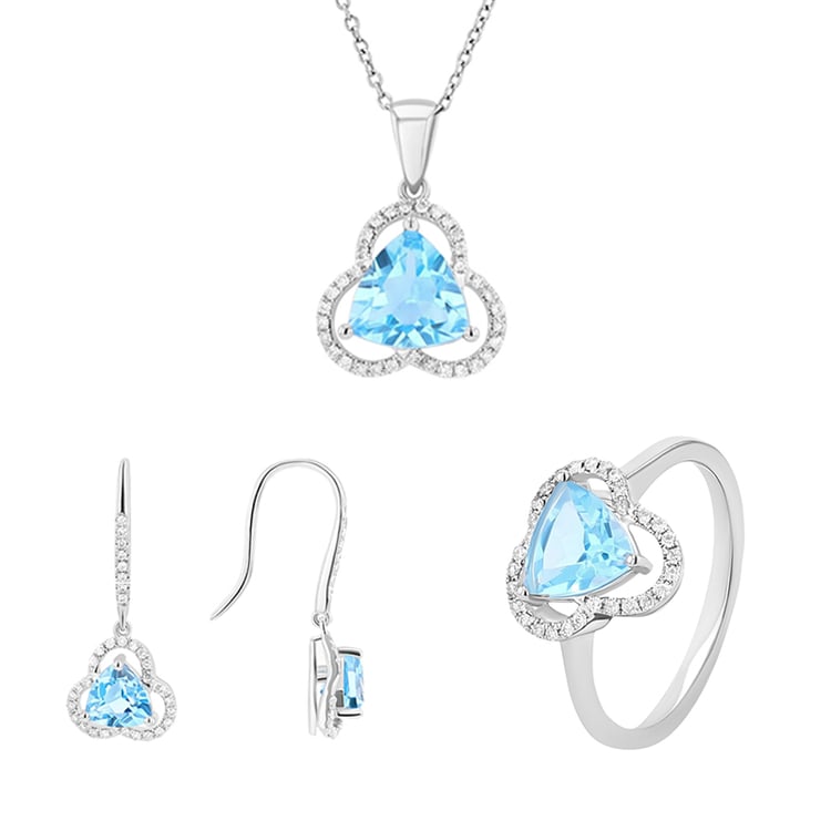 Diamantová zlatá kolekcia s topásmi Floria