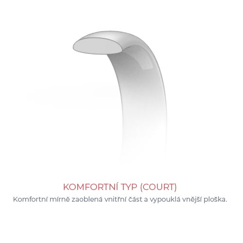 Komfortný snubný prsteň z platiny Milda 140106