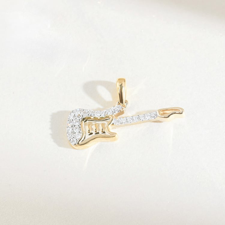 Zlatý prívesok s lab-grown diamantom v tvare gitary 164892