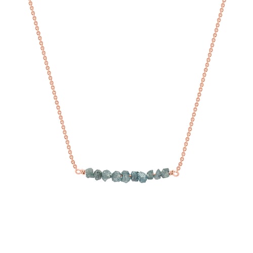 Zlatý choker s modrými nebrúsenými diamantmi Samante