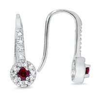 Visiace diamantové náušnice s rubínmi Ivoire