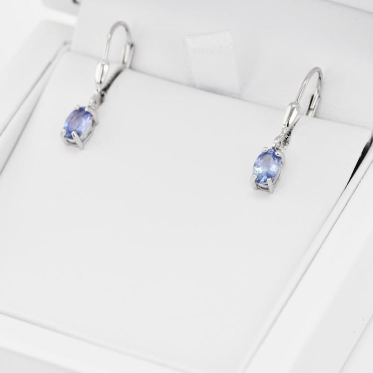 Strieborné tanzanitové náušnice 18883