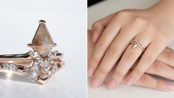 Zásnubný prsteň a svadobná obrúčka: Dva kúsky lásky v úžasnom spojení