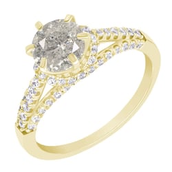 Halo zásnubný prsteň so salt and pepper diamantom Heshmy