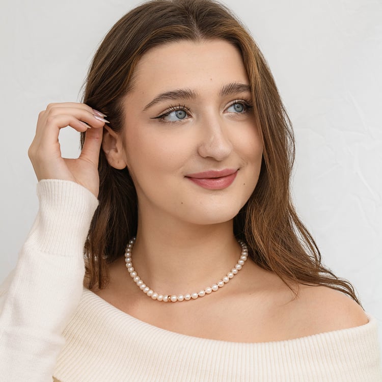 Strieborný perlový náhrdelník Kaci 165065