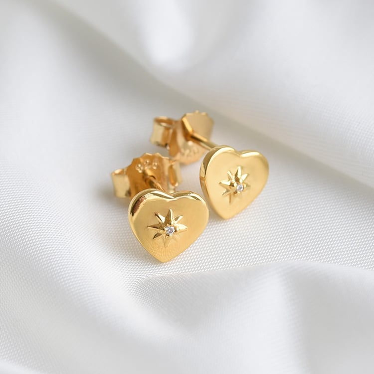 Náušnice v tvare srdca s diamantom 81581