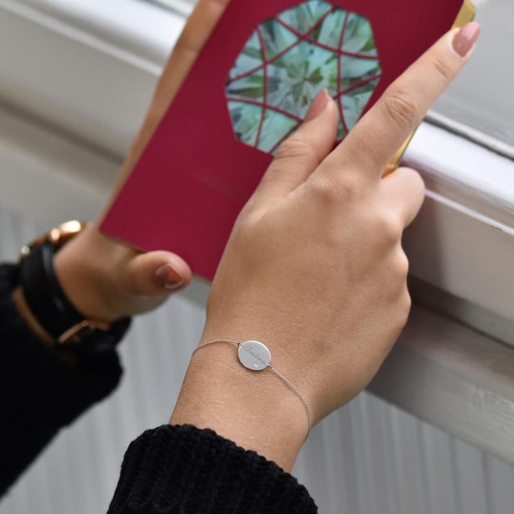 Zlatý náramok s diamantom a gravírovaním podľa vašej voľby Okira 115178