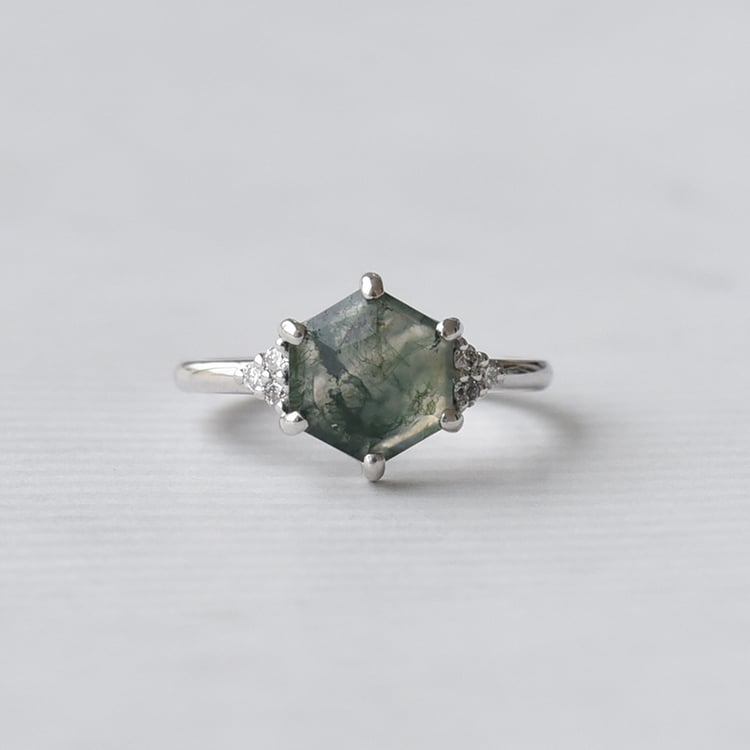 Unikátní prsteň s moss aghátom 71502