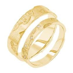 Svadobné obrúčky s ručne rytým povrchom Cley