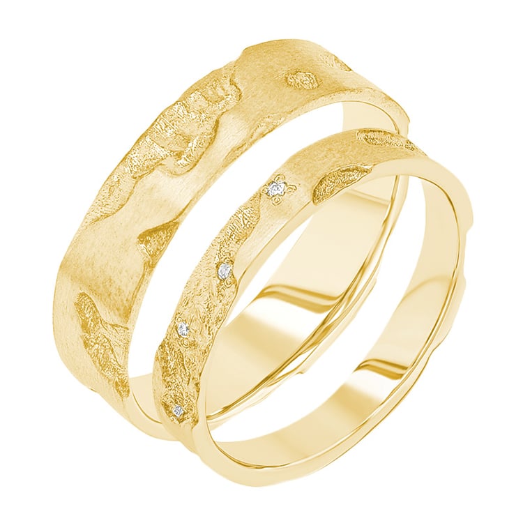 Svadobné obrúčky s ručne rytým povrchom Cley 157117