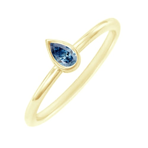 Minimalistický prsteň s certifikovaným fancy blue lab-grown diamantom Moyer