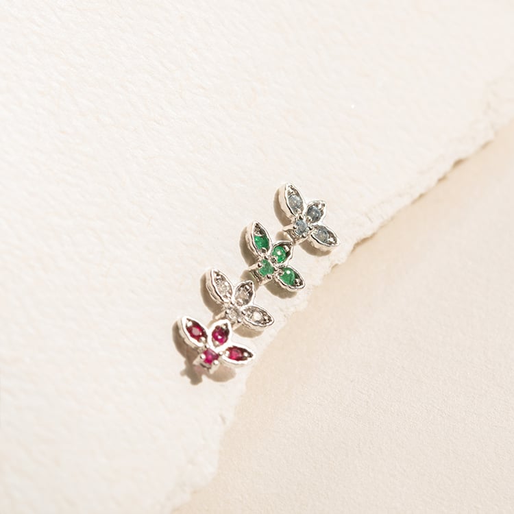 Zlatá piercing náušnica s nebesky modrými topásmi Ciera 138287