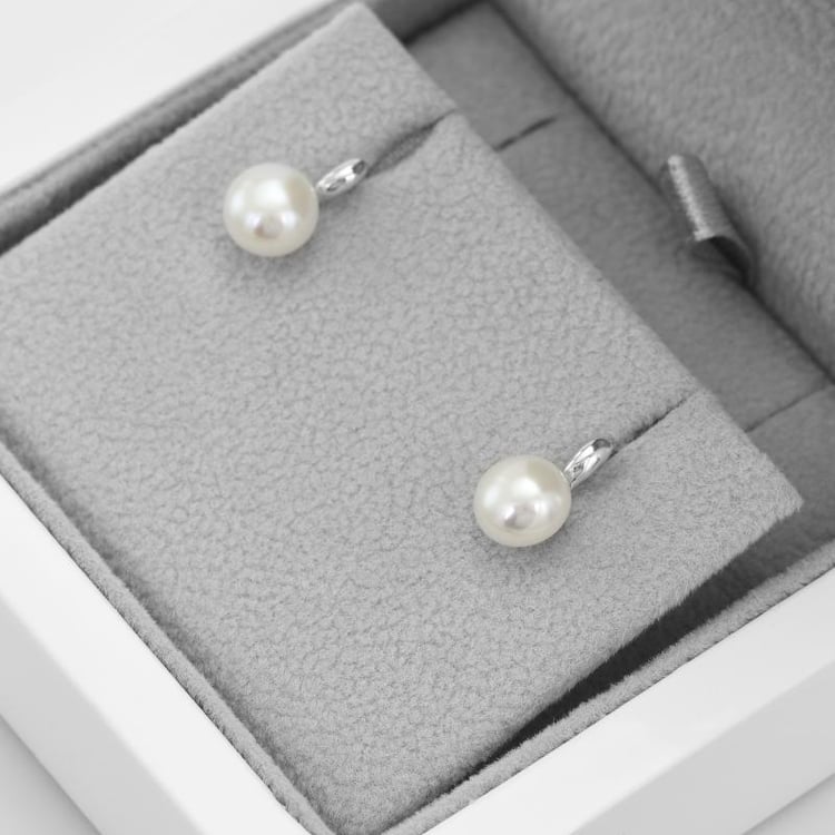 Elegantné zlaté perlové náušnice 50228