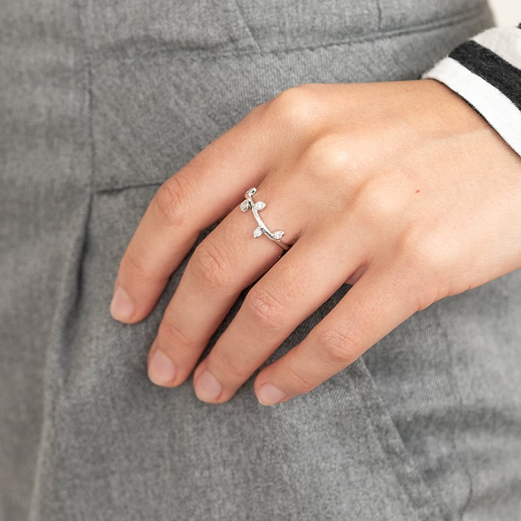 Diamantový prsteň v tvare vetvičky Shemer 129051