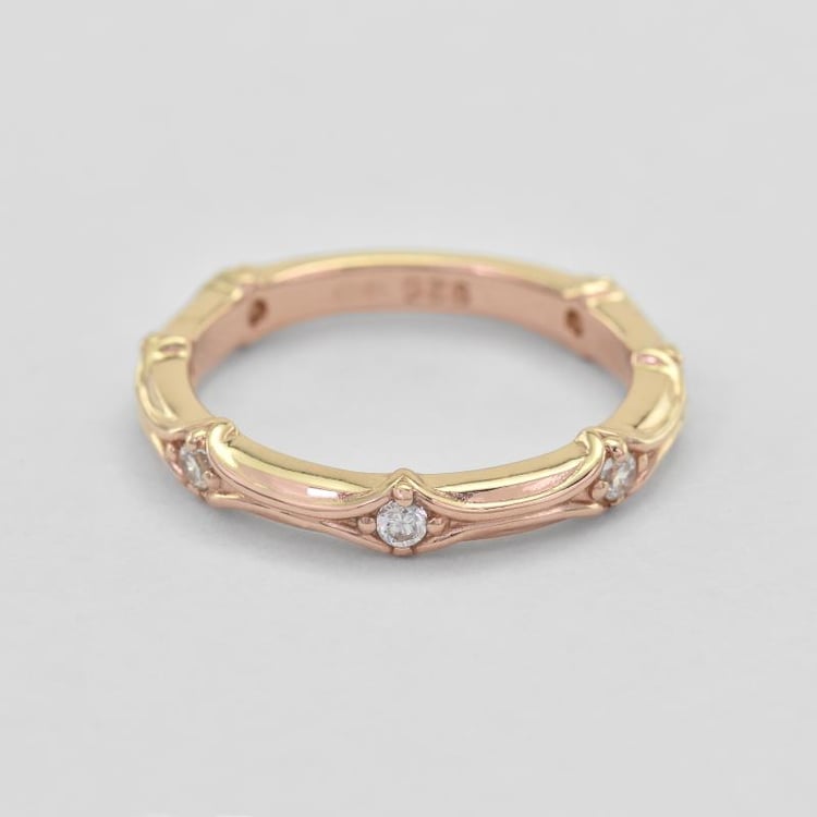 Eternity pozlátený prsteň so zirkónmi 45190