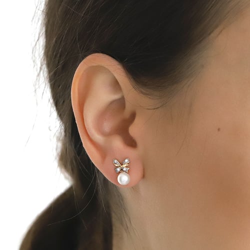 Perlový set s mašľou a lab-grown diamantmi Cherlys