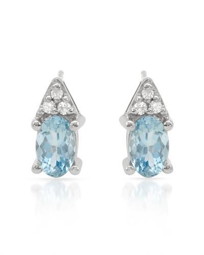 Akvamarínové náušnice s diamantmi