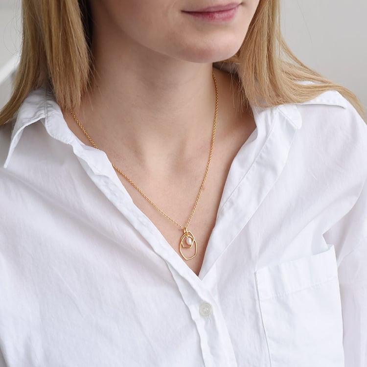 Perlový prívesok z pozláteného striebra 90761