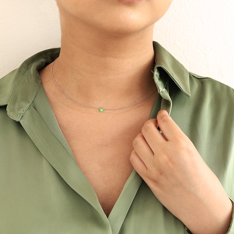 Keramický náhrdelník s lab-grown diamantom Dimia 122086