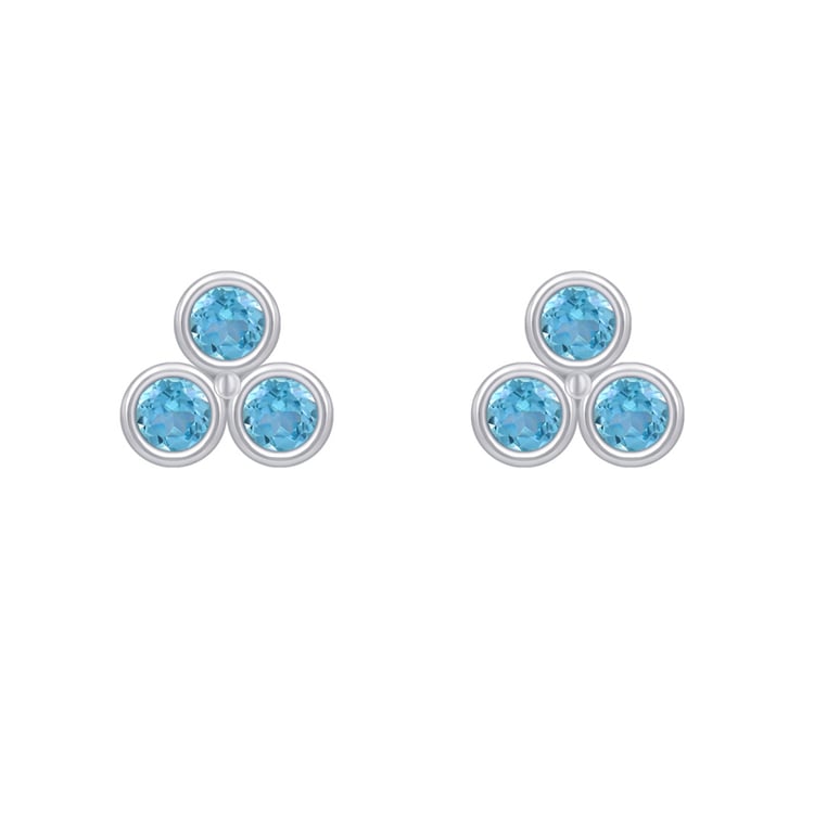 Strieborné napichovacie náušnice so švajčiarskymi topásmi Edna