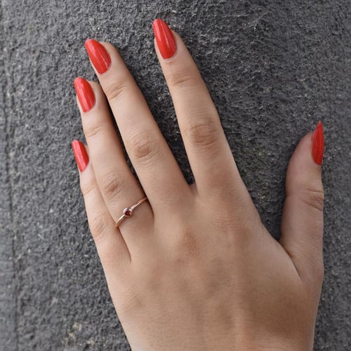 Zlatý minimalistický prsteň s padparadscha zafírom Kathleen