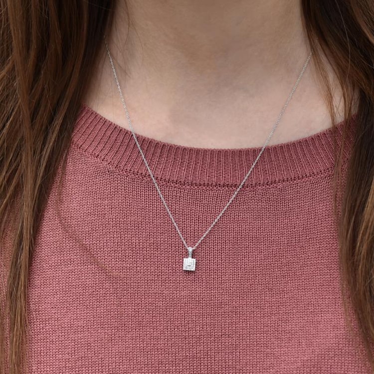 Diamantový štvorcový prívesok Lorelle 42468