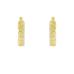 Srdcové kruhové náušnice s lab-grown diamantmi Luba