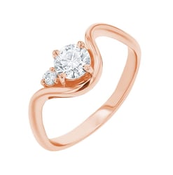 Vlnitý zásnubný prsteň s round lab-grown diamantom Debora