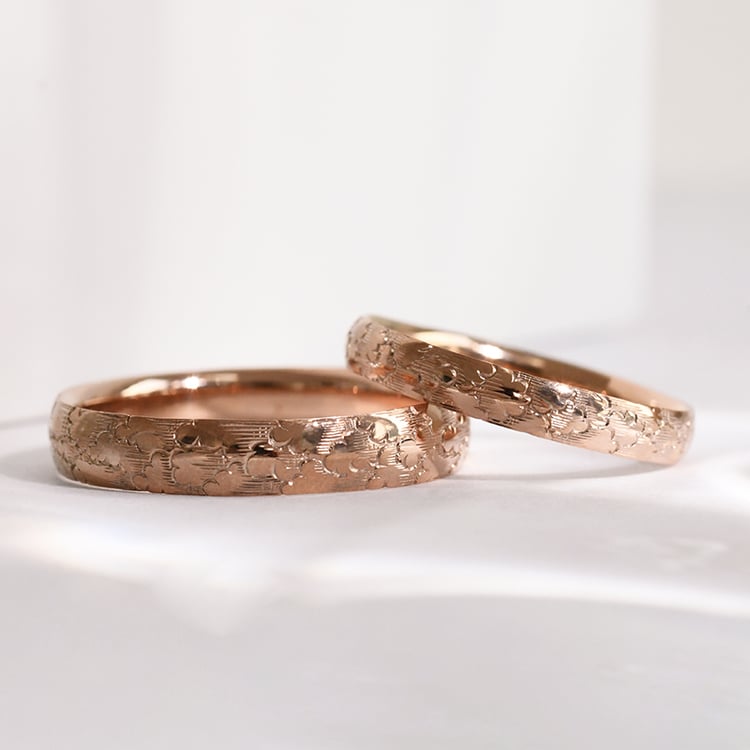 Svadobné obrúčky s ručnou rytinou mrakov Bowen 118340