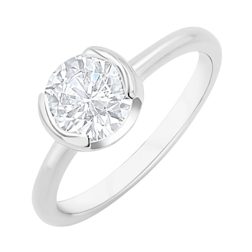 Zásnubný prsteň s half-bezel lab-grown diamantom Agrippa