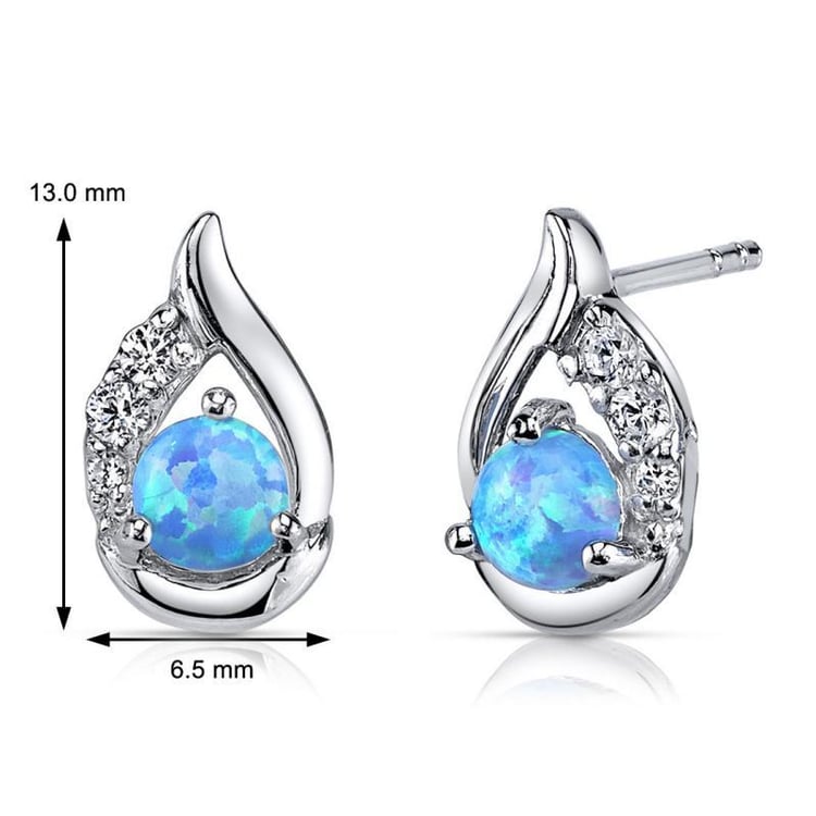 Strieborné náušnice s opálmi a zirkónmi 3503