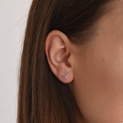 Zlaté náušnice v tvare srdca s diamantmi Isabella