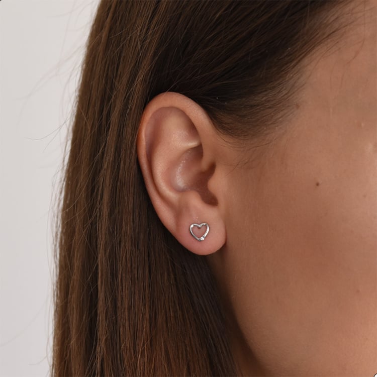 Zlaté náušnice v tvare srdca s diamantmi 64970