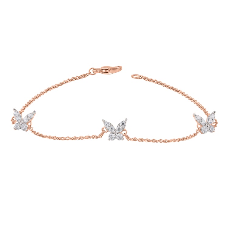 Retiazkový náramok s motýľmi z prírodných diamantov Nagendra 164979
