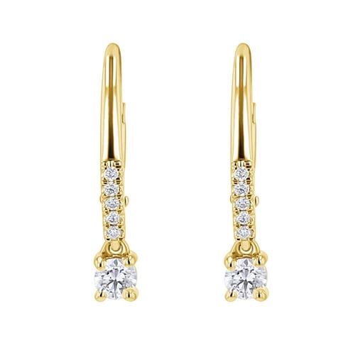 Strieborné visiací náušnice s 0.1ct lab-grown diamantom Noor