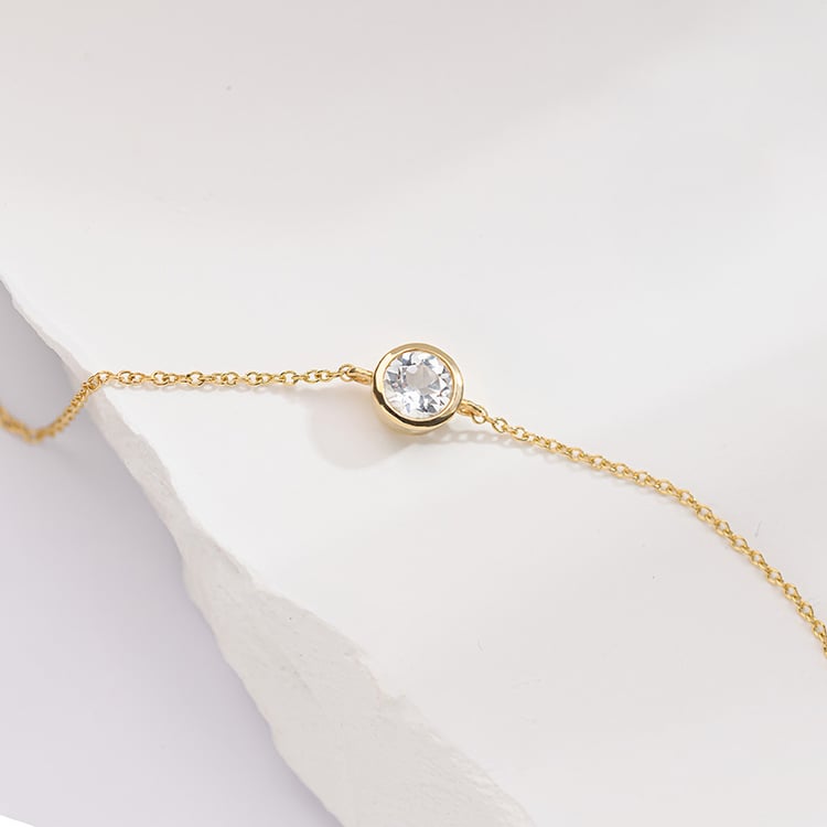 Strieborný náramok s bielym topásom Rollie 153300