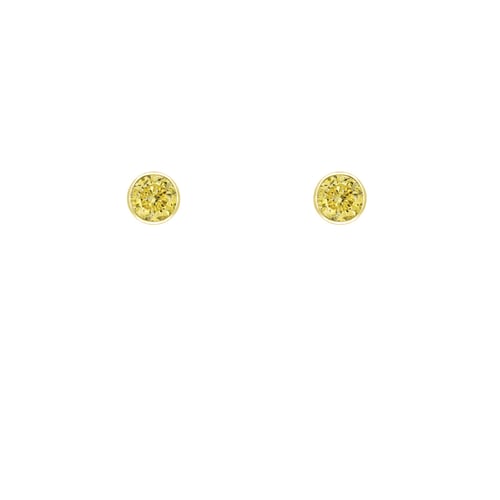 Minimalistické bezel náušnice so žltými diamantmi Viosa