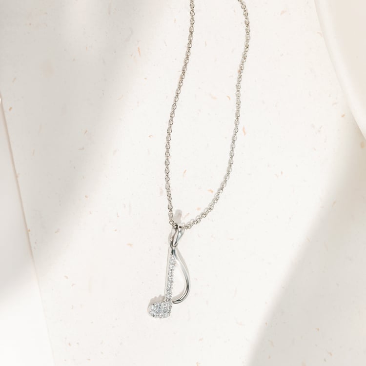 Zlatý prívesok s lab-grown diamantom v tvare noty 164909