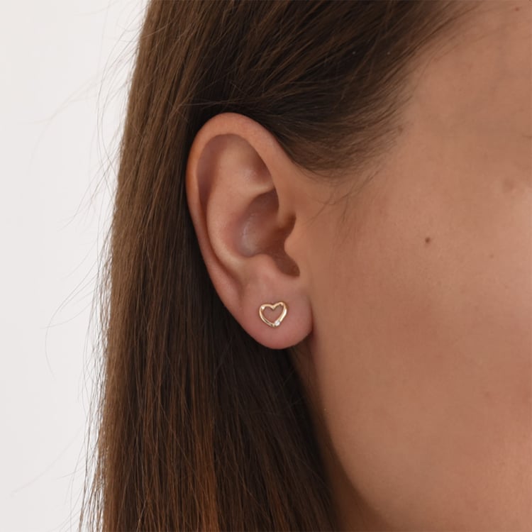 Srdcové pozlatené náušnice 73281