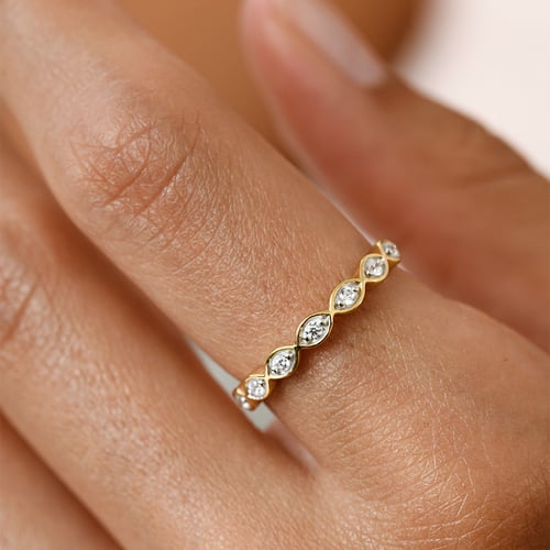 Zlatý prsteň s lab-grown diamantmi Evelyn