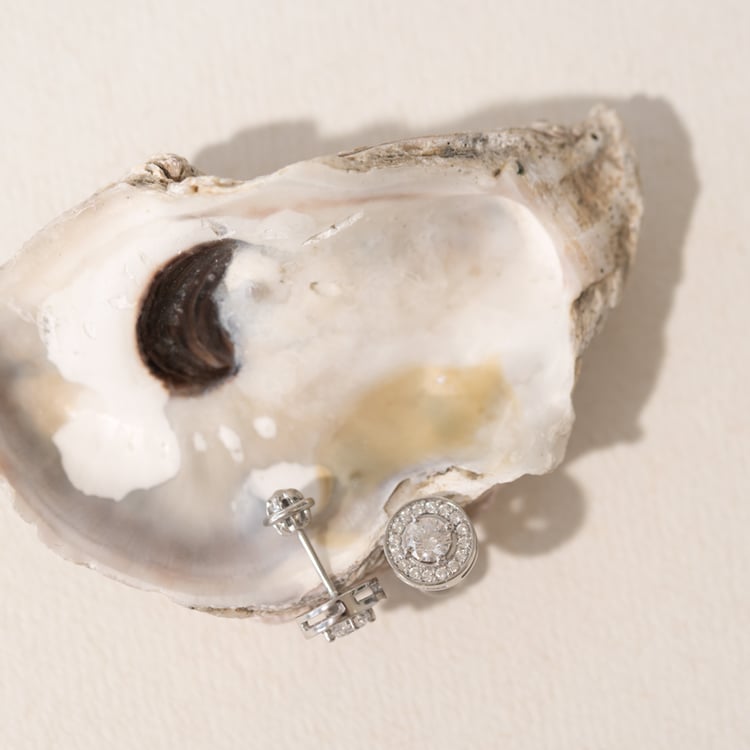 Halo náušnice s moissanitmi a lab-grown diamantmi Blair 102080