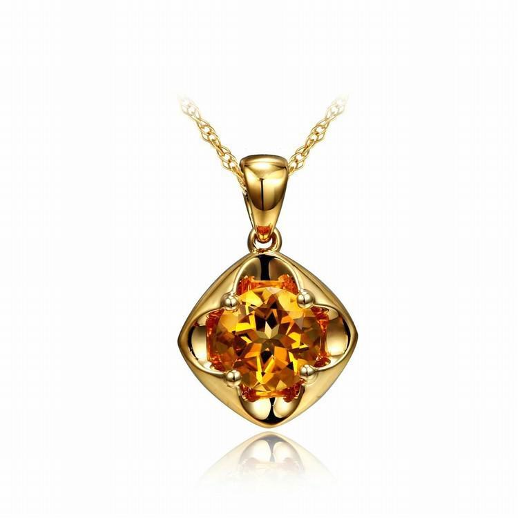 zlatý prsteň s citrínom 4674