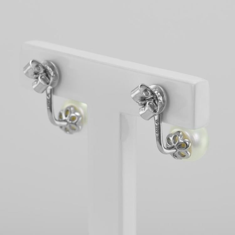 Perlové náušnice so zirkónmi 50447