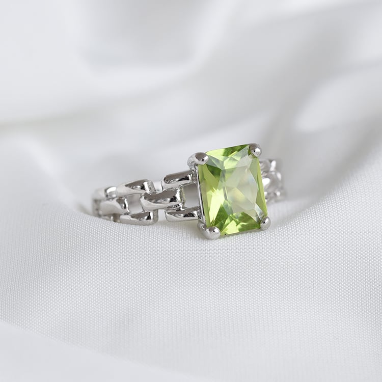 Unikátny strieborný prsteň s olivínom 84705