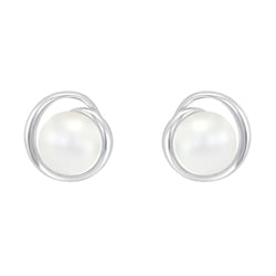 Strieborné perlové náušnice Colton