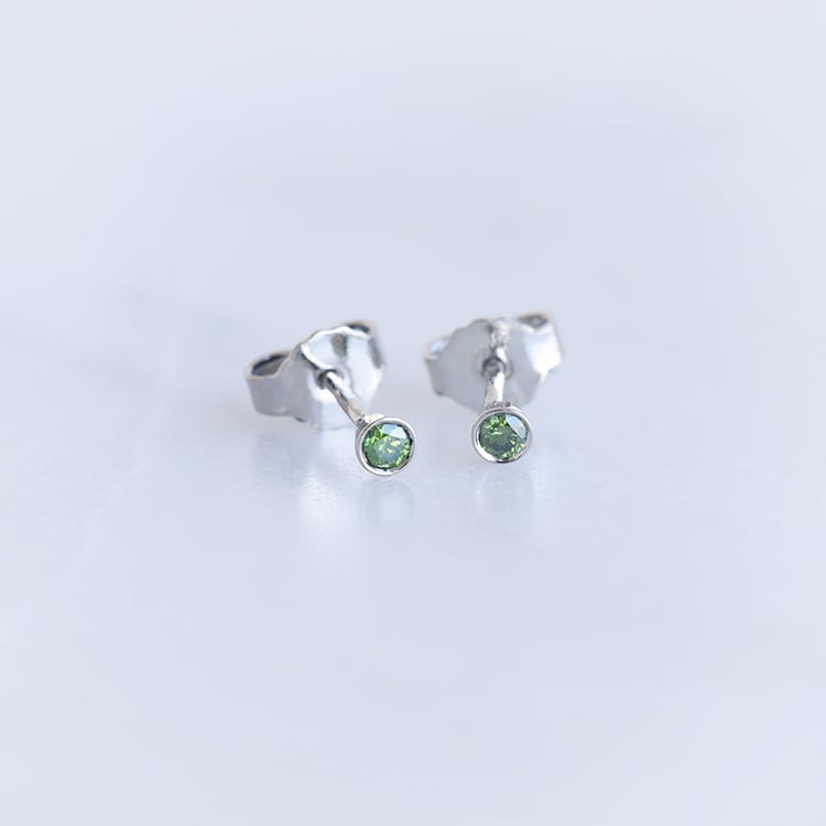 Minimalistické bezel náušnice s diamantmi 90075