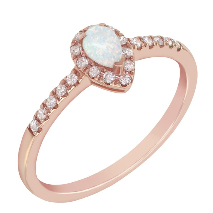 Zlatý prsteň s opálom a diamantmi Hailey 47106
