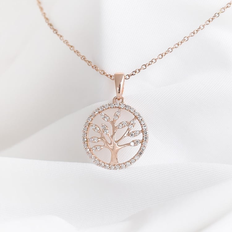 Strieborný strom života s lab-grown diamantmi Neela 104390