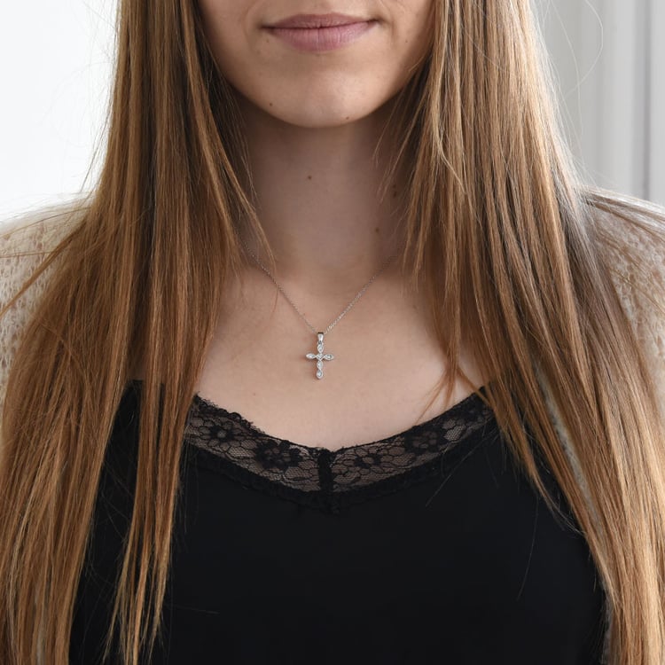 Zlatý diamantový kríž 85422